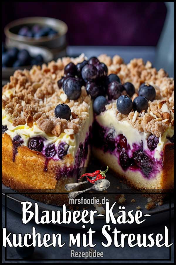 Blaubeer-Käsekuchen mit Streusel - mrsfoodie.de