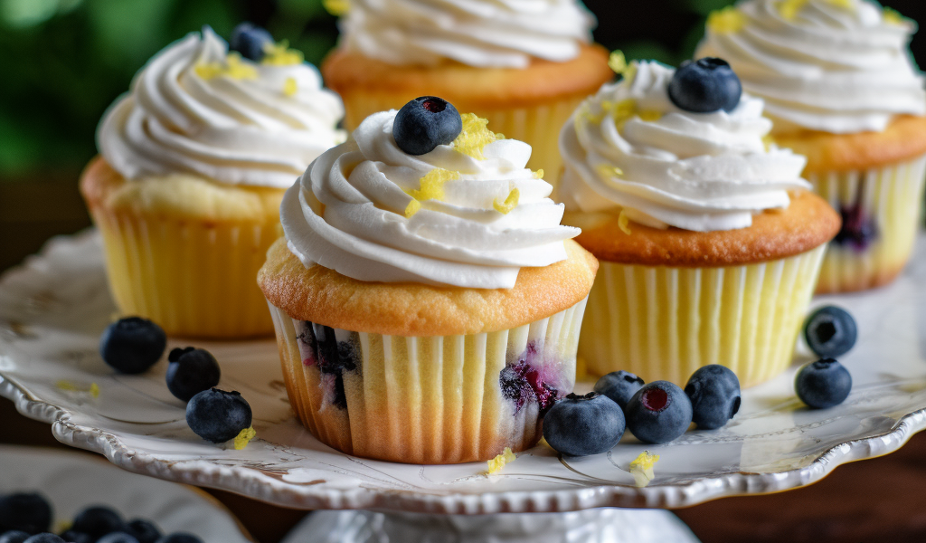 Zitronen-Blaubeer-Cupcakes