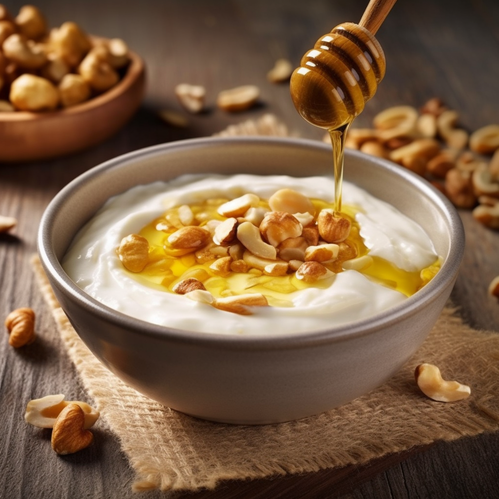 Griechischer Joghurt mit Honig und Nüssen