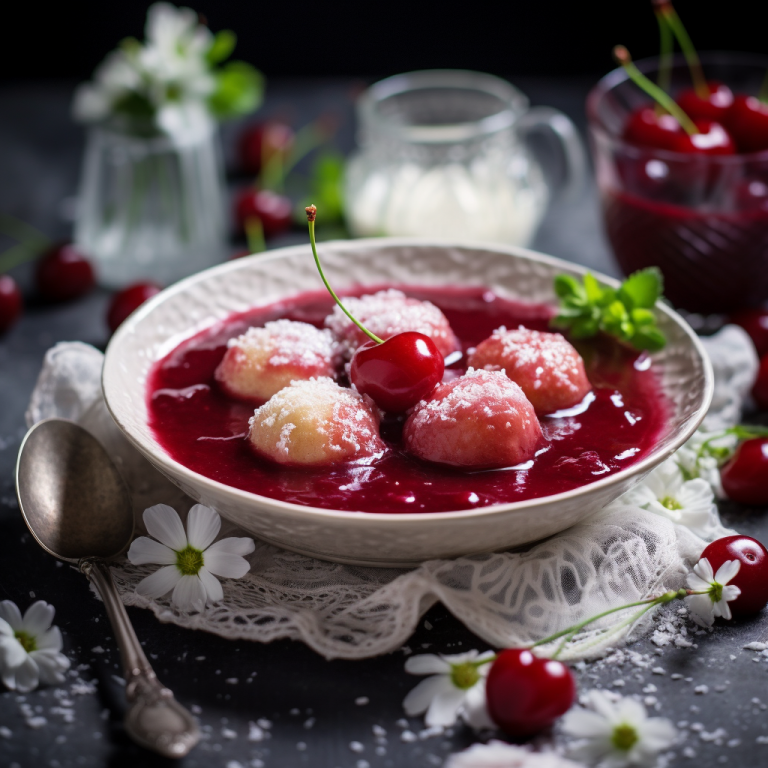 Kirschsuppe mit Grießklößchen - mrsfoodie.de Kirschsuppe mit Grießklößchen - mrsfoodie.de