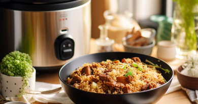Reis mit Hühnerbrust im Reiskocher
