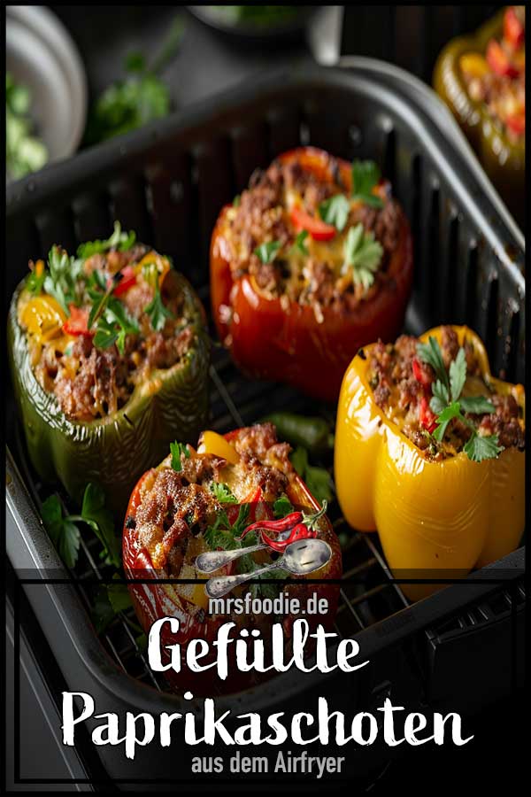 Gefüllte Paprika aus dem Airfryer Ein Hoch auf die Farben und Geschmäcker! mrsfoodie.de