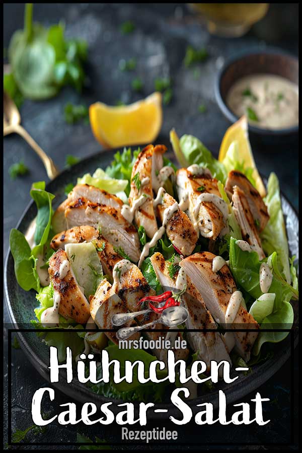 Hühnchen-Caesar-Salat: Mit selbstgemachtem, leichtem Caesar-Dressing ... Hühnchen-Caesar-Salat: Mit selbstgemachtem, leichtem Caesar-Dressing ...