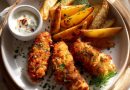 Airfryer Chicken-Tenders mit Parmesan & Kartoffelspalten