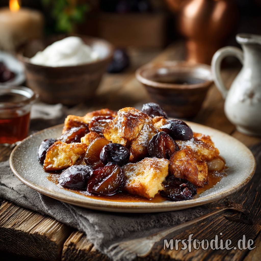 Gewürz-Kaiserschmarrn mit Zimtpflaumen