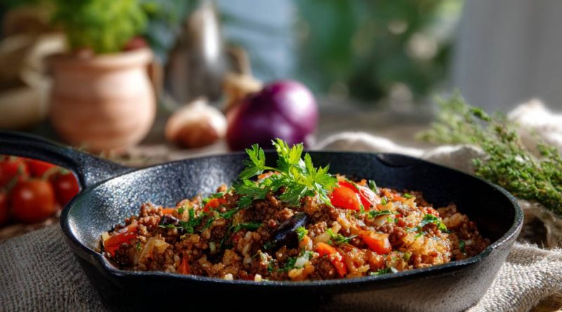 Hackfleisch-Reis-Pfanne