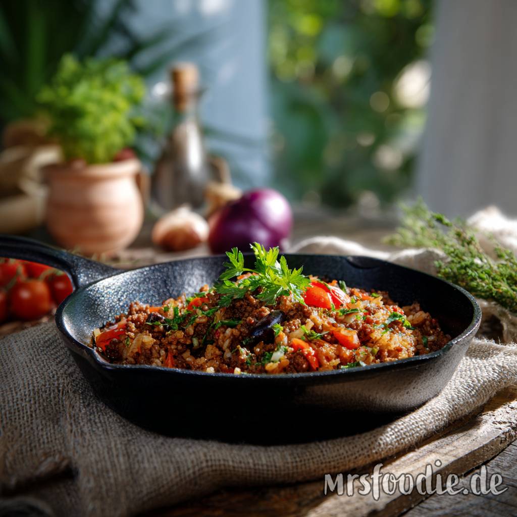 Hackfleisch-Reis-Pfanne