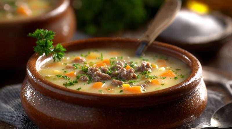 Kartoffelsuppe mit Hackfleisch