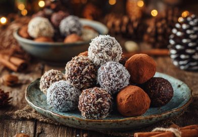Weihnachtliche Energy Balls mit Datteln und Mandeln – gesund und lecker Weihnachtliche Energy Balls