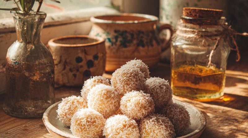Kokos-Olivenöl-Bällchen