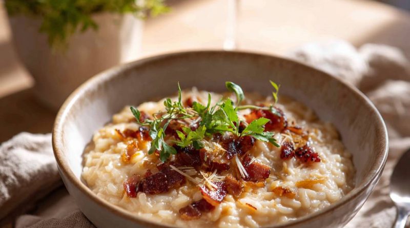 Zwiebel-Bacon-Risotto