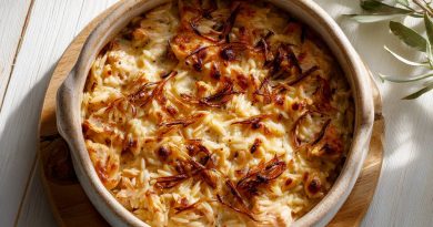 Französische Zwiebel-Hähnchen-Orzo-Pfanne