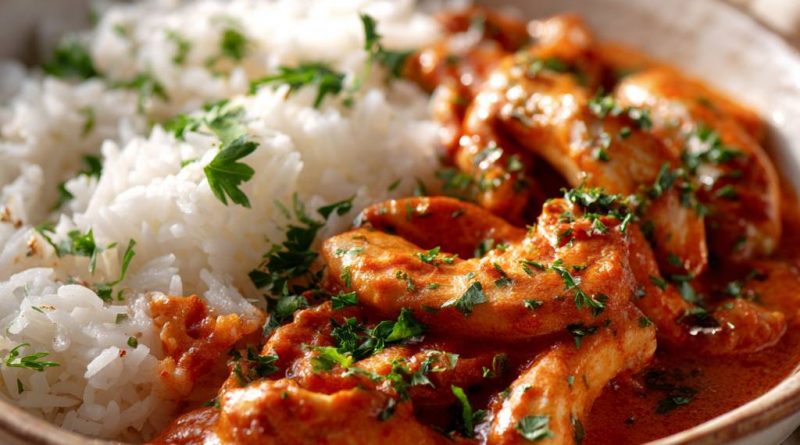 Hähnchengeschnetzeltes in Tomaten-Rahmsauce