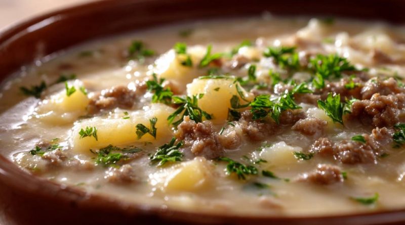 Kartoffelsuppe mit Hackfleisch