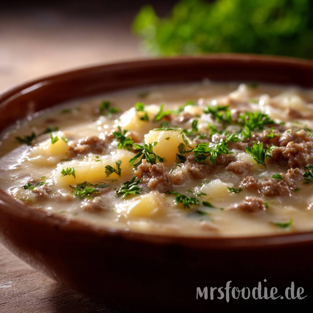 Kartoffelsuppe mit Hackfleisch