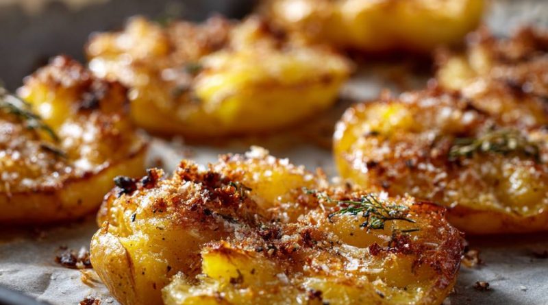 Knusprige Smashed Potatoes aus dem Ofen