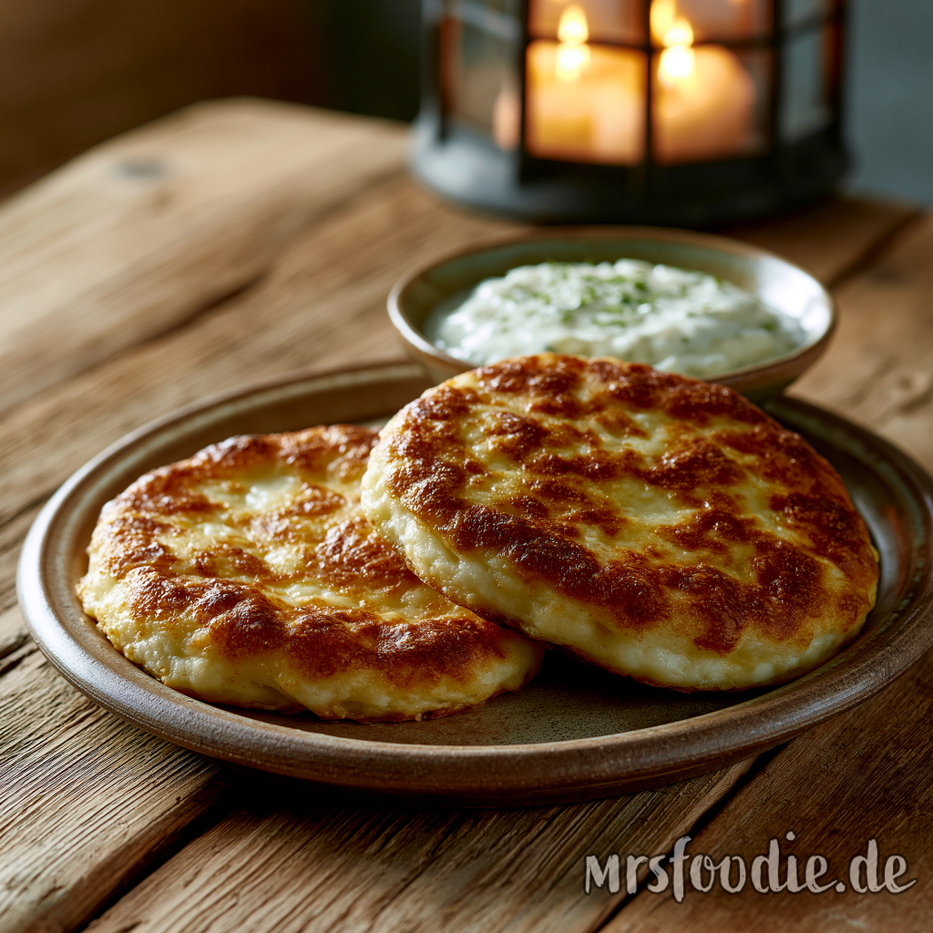 Käsefladen aus der Pfanne