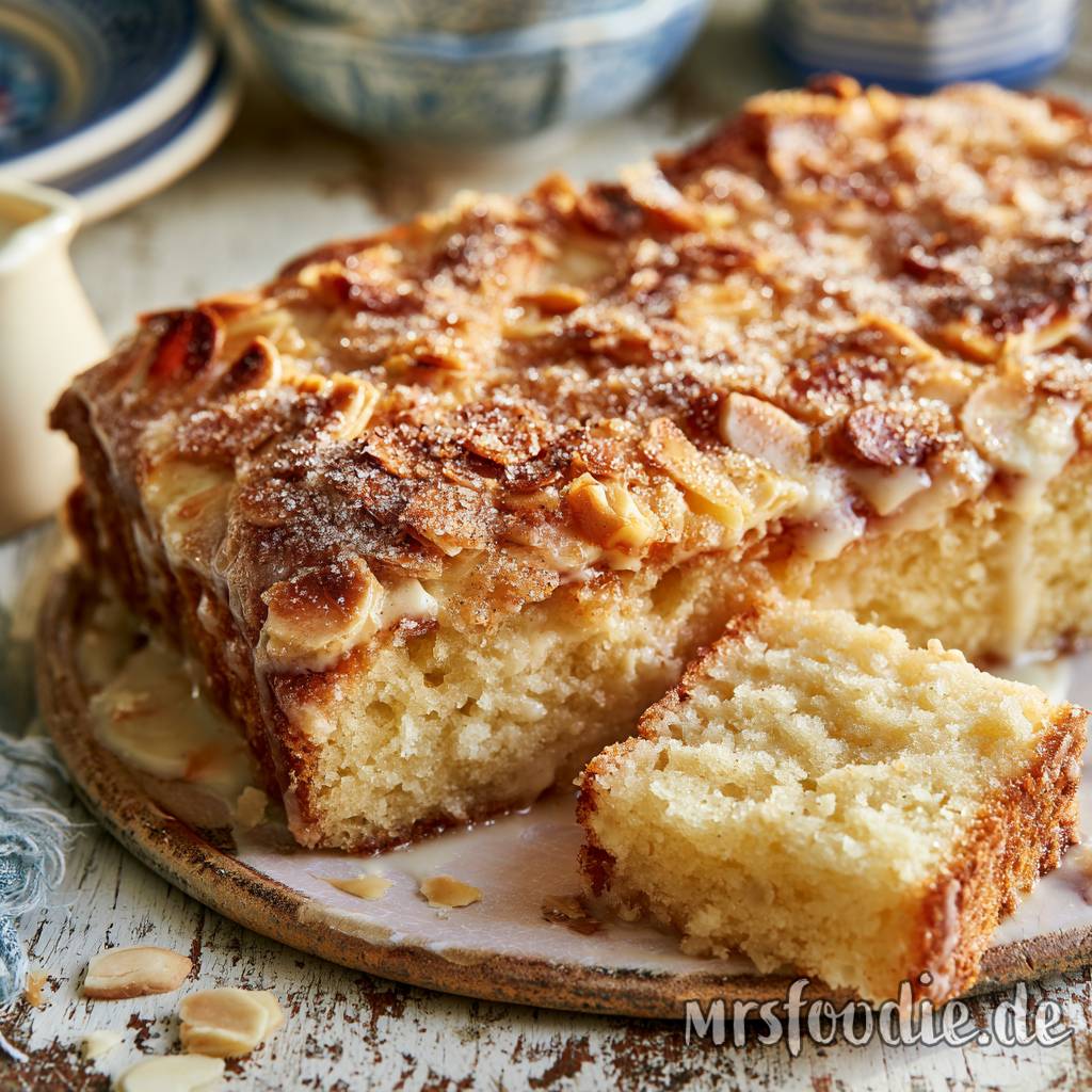 Mandelkuchen mit Sahne