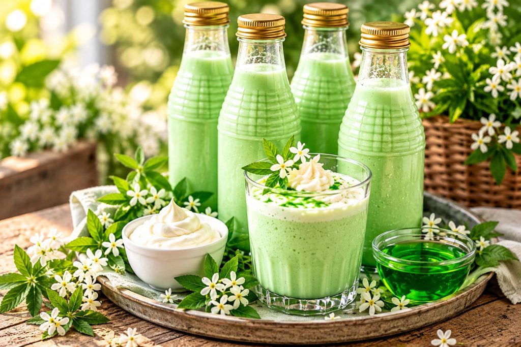 Cremiger Waldmeisterdrink