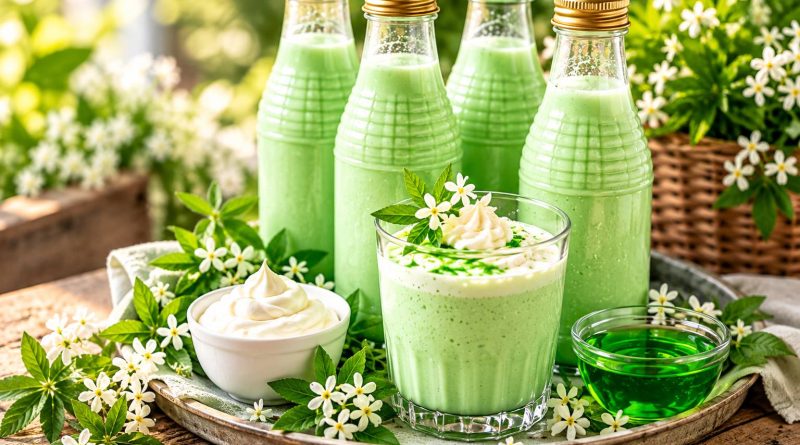 Cremiger Waldmeisterdrink