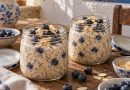 Blaubeer-Vanille Overnight Oats für 2 – zwei Frühstücksgläser