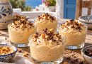 Fluffige Peanut Butter Mousse in rustikaler griechischer Küchenatmosphäre