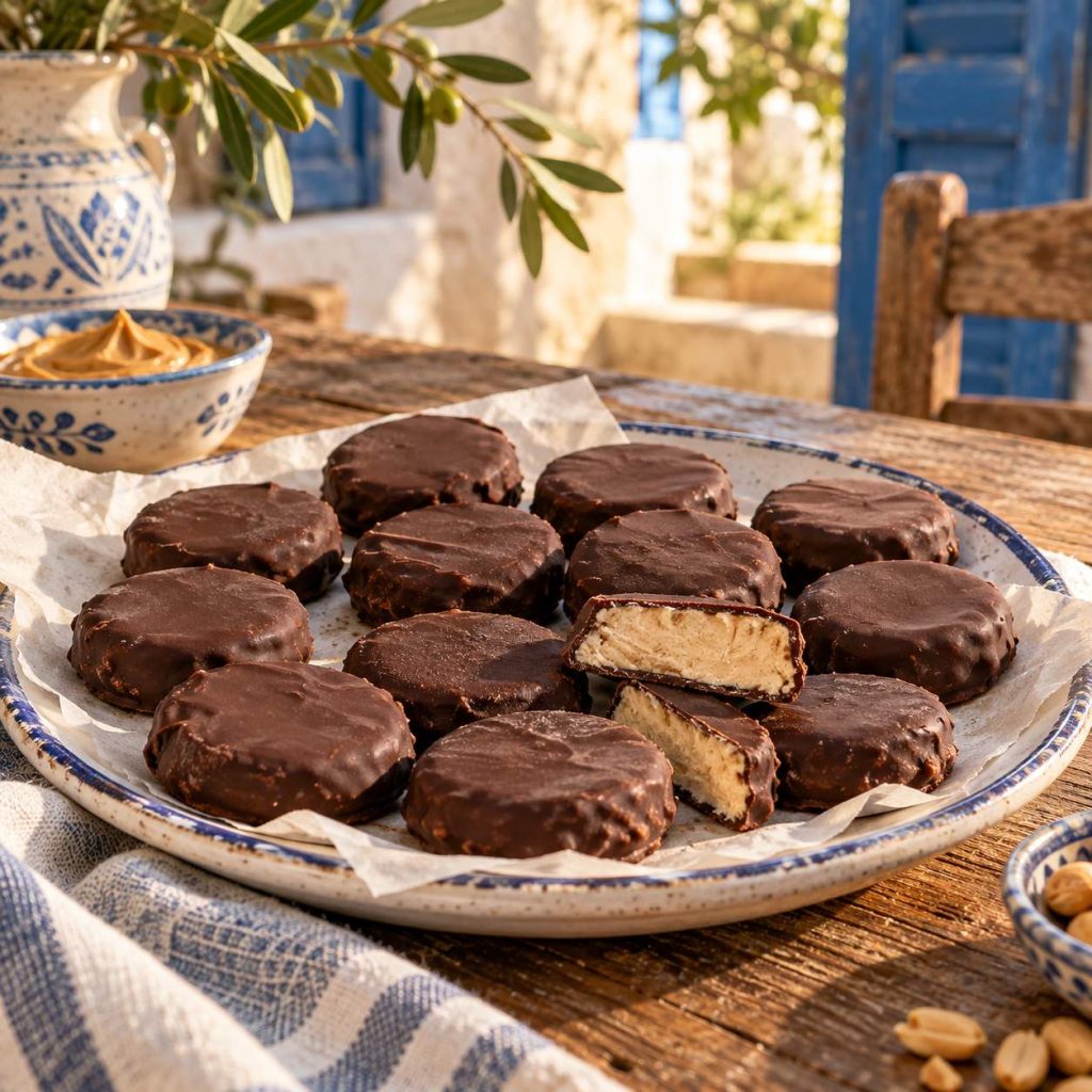 Frozen Peanut Butter Yogurt Bites mit Schokoladenhülle