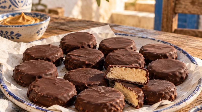 Frozen Peanut Butter Yogurt Bites mit Schokoladenhülle
