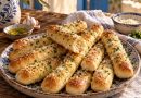 Fluffige Knoblauch-Parmesan-Brotsticks