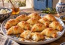 Mini-Croissants aus Blätterteig mit Feta und Honig