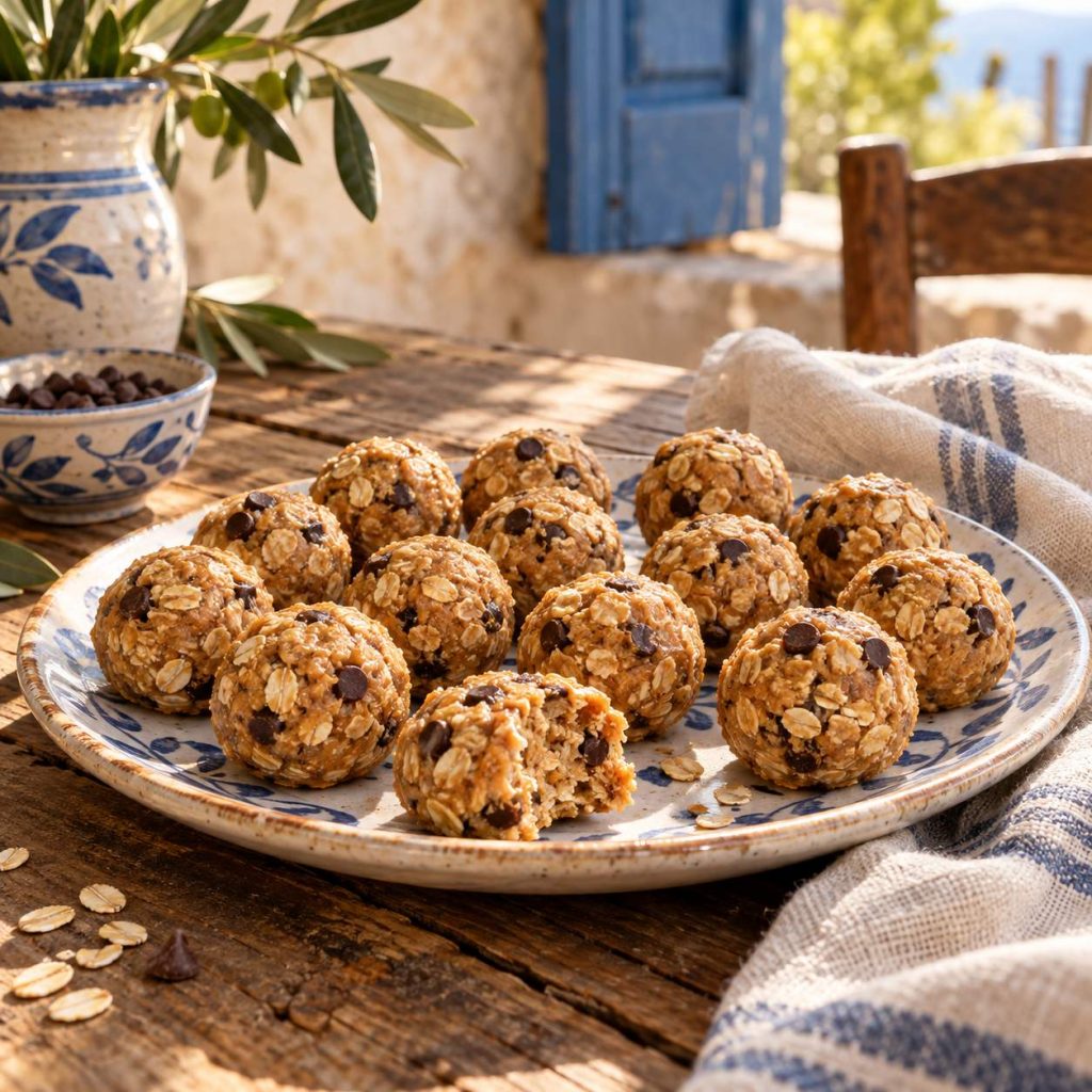 Peanut Butter Energy Balls mit Haferflocken und Schokolade