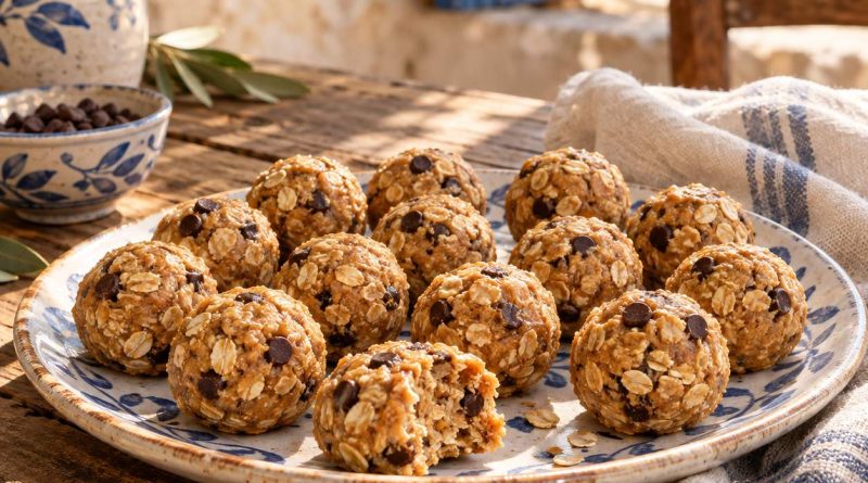 Peanut Butter Energy Balls mit Haferflocken und Schokolade