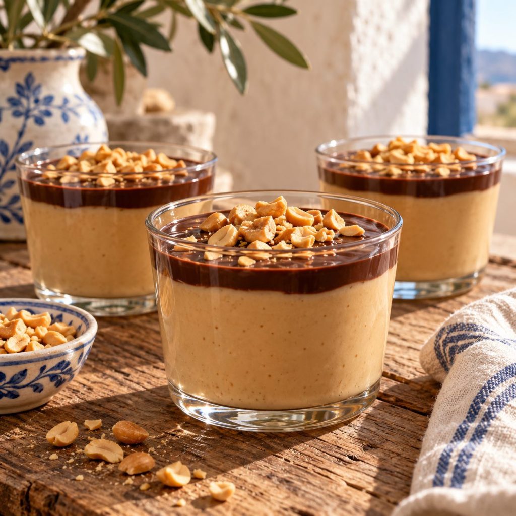 Peanut-Butter-Pudding in Dessertgläsern