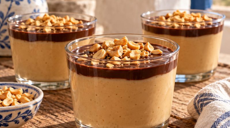 Peanut-Butter-Pudding in Dessertgläsern