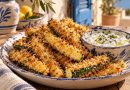 Knusprige Zucchini-Pommes aus dem Airfryer mit Knoblauchdip
