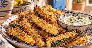 Knusprige Zucchini-Pommes aus dem Airfryer mit Knoblauchdip